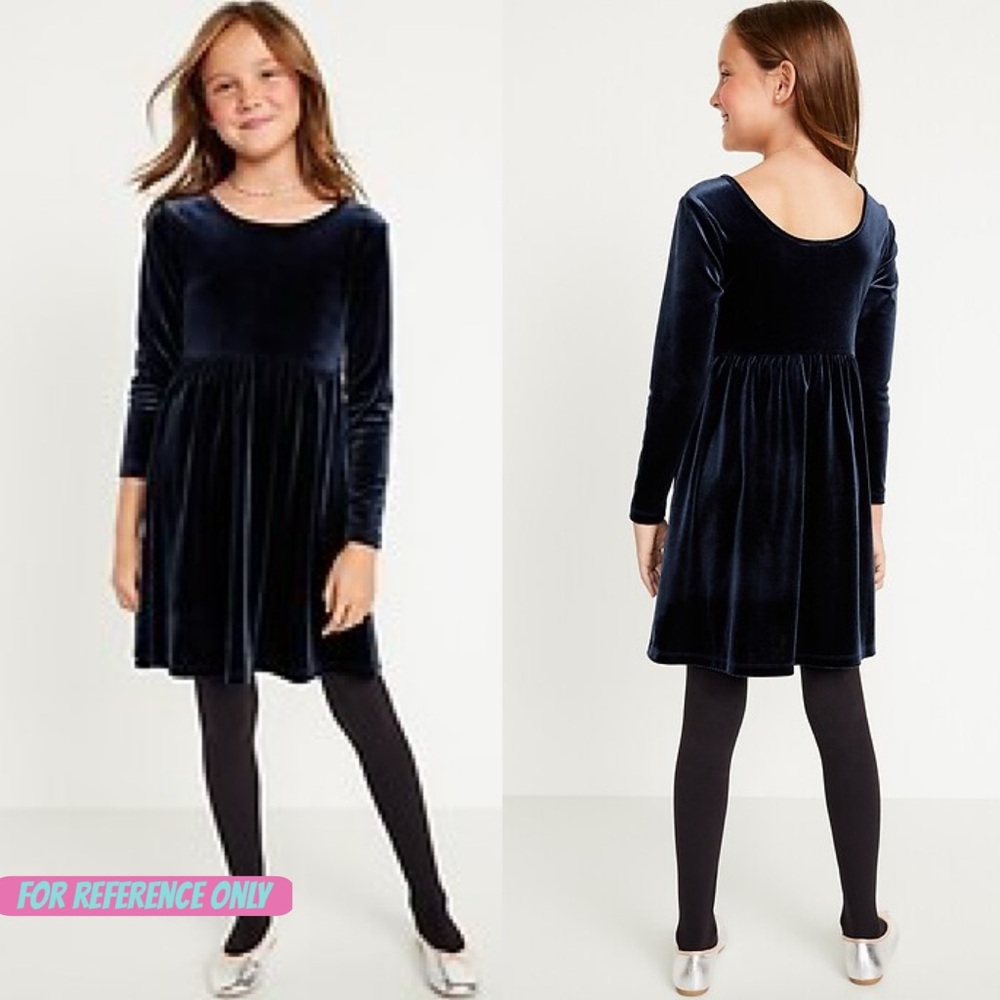 Old Navy Fit & Flare Velvet Dress for Girls SIZE M(8)